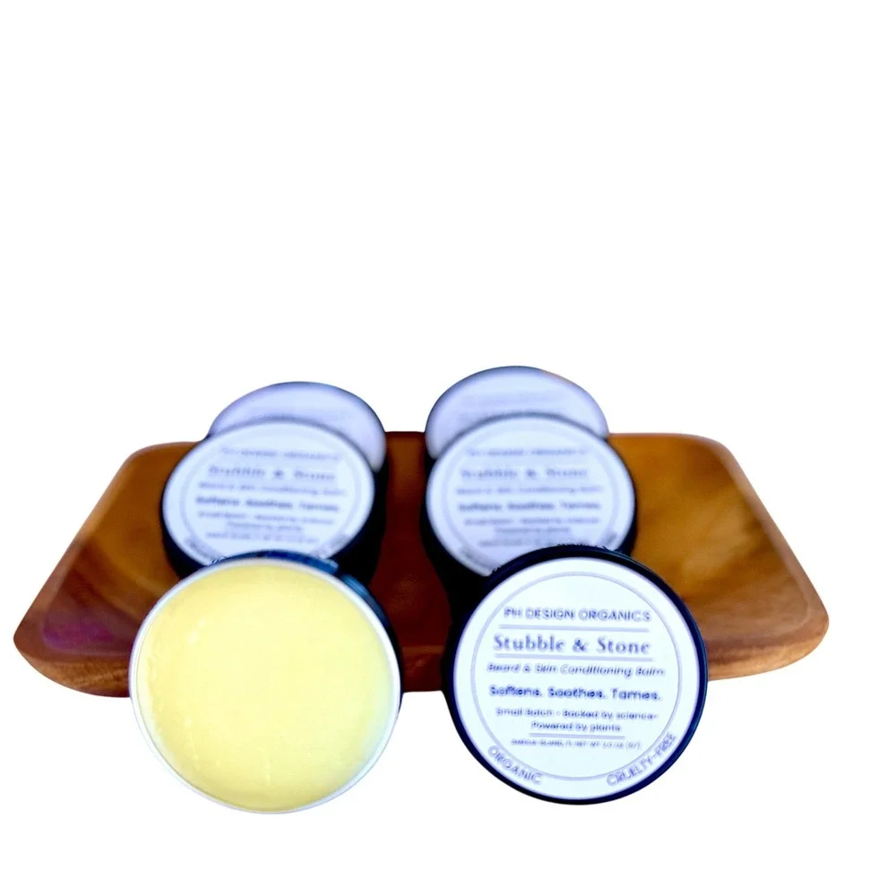 PH‎ Design Organics Stubble & Stone Beard Skin Conditioning Balm 2oz Organic New
